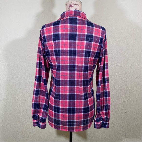 Passport sz:L Pink Plaid Button Down Top Long Sleeve - Picture 10 of 14